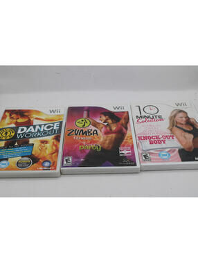 Wii Dance Workout, Zumba Fitness, and 10 Minute Solution Workout Games Set